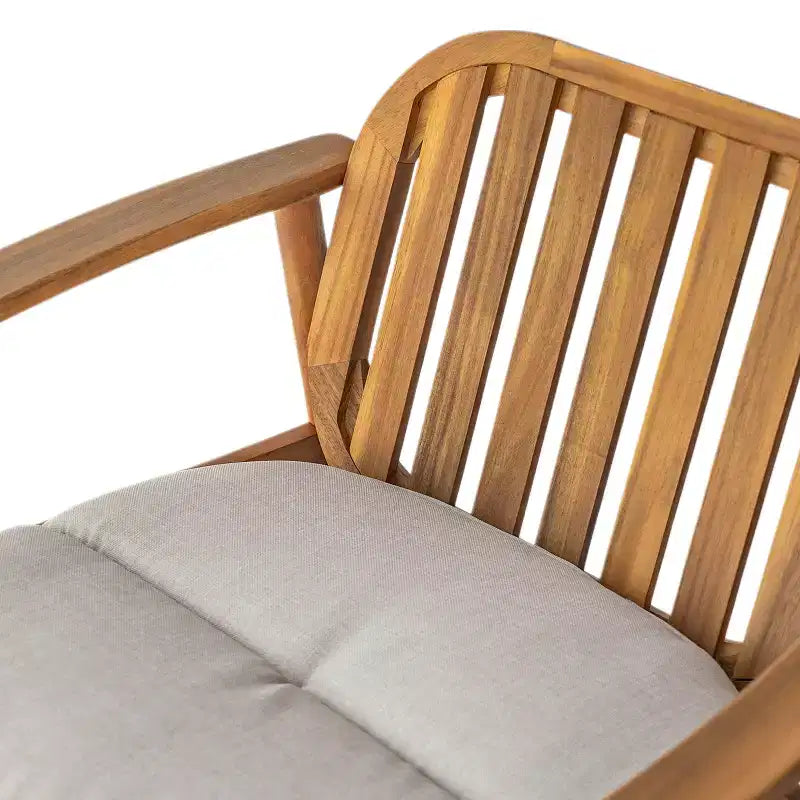 Christopher Knight Home Vickers Outdoor Acacia Wood Club Chairs with Cushions (Set of 2)
