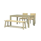 ModernLuxe Set di 2 sedie da pranzo Panca in rattan Panca da esterno, stile rustico moderno, Champagne/Noce