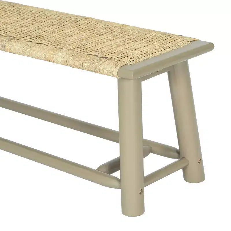 ModernLuxe Set di 2 sedie da pranzo Panca in rattan Panca da esterno, stile rustico moderno, Champagne/Noce