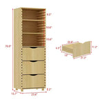 Mobile da esposizione in legno massello regolabile Famapy Mobile contenitore - Organizer multi-ripiano con cassetti per casa, ufficio e soggiorno, armadietto angolare