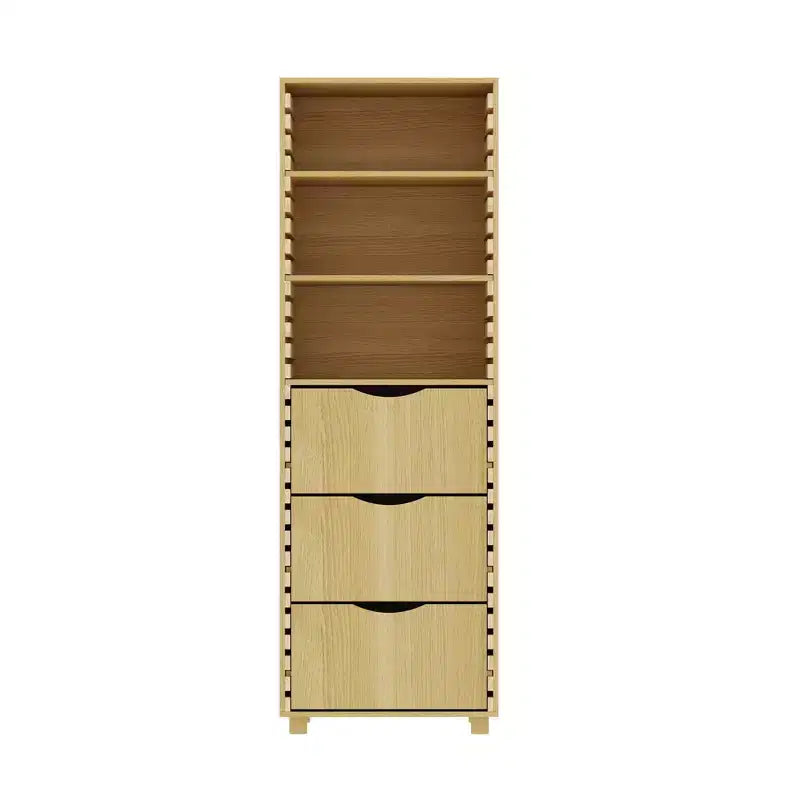 Mobile da esposizione in legno massello regolabile Famapy Mobile contenitore - Organizer multi-ripiano con cassetti per casa, ufficio e soggiorno, armadietto angolare