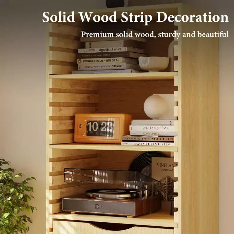 Mobile da esposizione in legno massello regolabile Famapy Mobile contenitore - Organizer multi-ripiano con cassetti per casa, ufficio e soggiorno, armadietto angolare