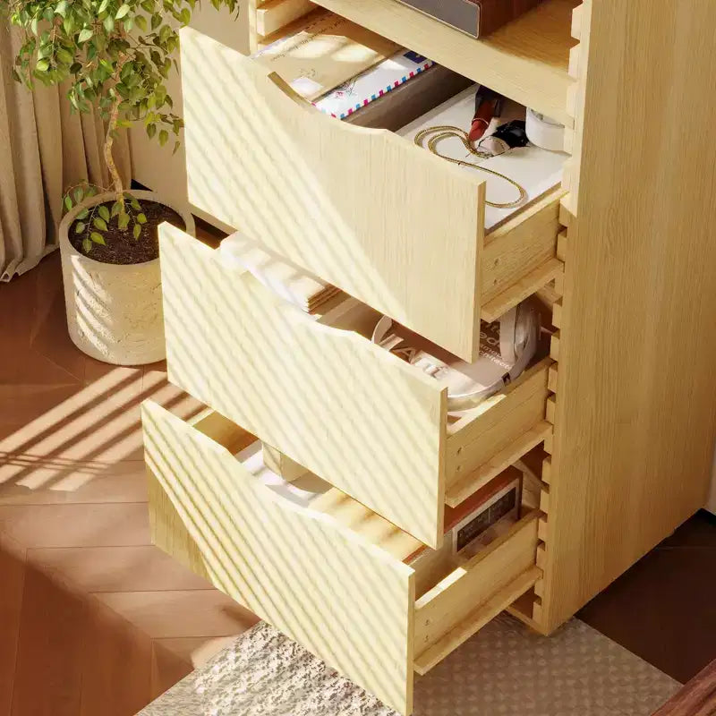 Mobile da esposizione in legno massello regolabile Famapy Mobile contenitore - Organizer multi-ripiano con cassetti per casa, ufficio e soggiorno, armadietto angolare