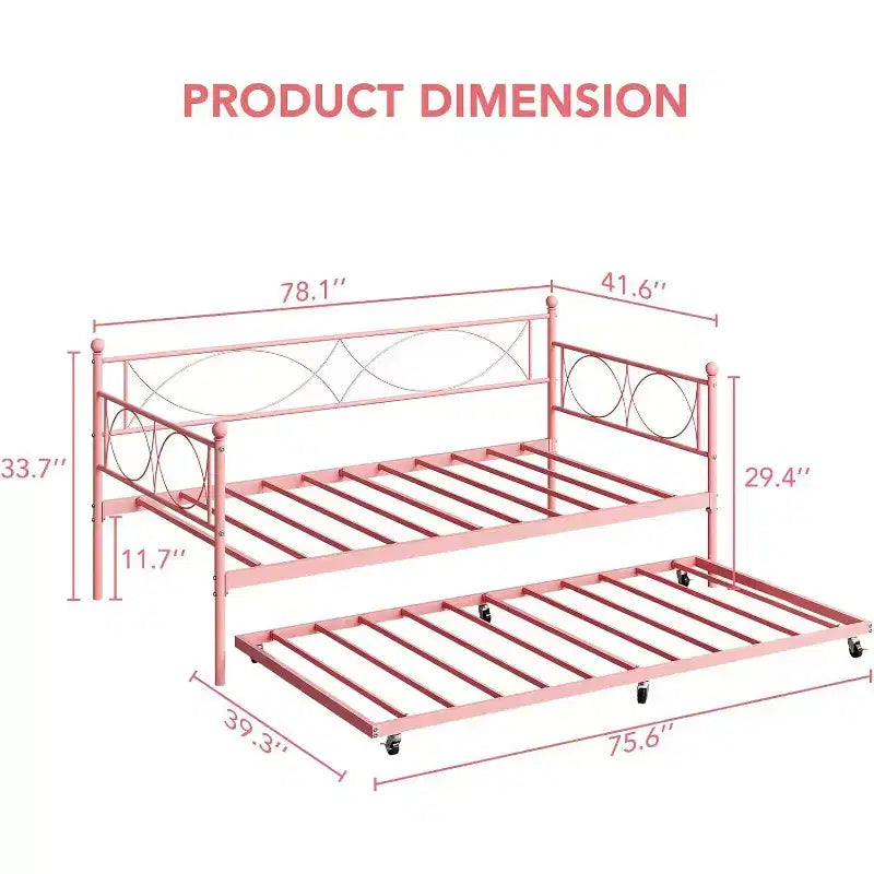 Divano Letto con Letto Estraibile, Divano Letto Singolo con Letto Estraibile, Supporto con Doghe in Metallo, Struttura Letto 2-in-1 per Camera da Letto, Soggiorno, Camera degli Ospiti