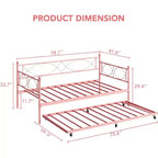Divano Letto con Letto Estraibile, Divano Letto Singolo con Letto Estraibile, Supporto con Doghe in Metallo, Struttura Letto 2-in-1 per Camera da Letto, Soggiorno, Camera degli Ospiti