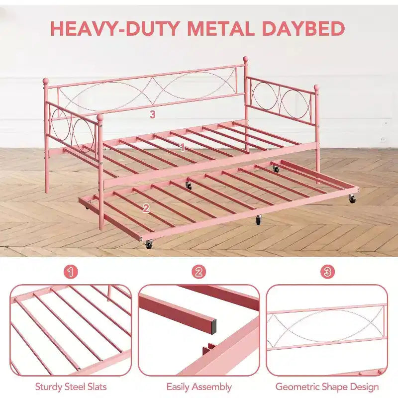 Divano Letto con Letto Estraibile, Divano Letto Singolo con Letto Estraibile, Supporto con Doghe in Metallo, Struttura Letto 2-in-1 per Camera da Letto, Soggiorno, Camera degli Ospiti