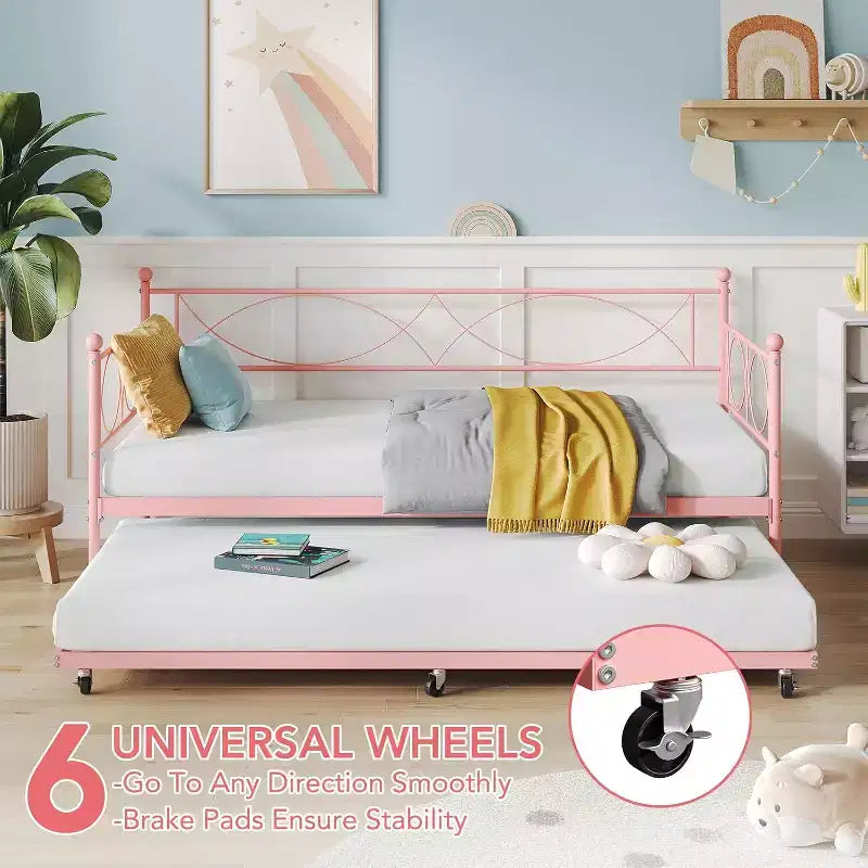 Divano Letto con Letto Estraibile, Divano Letto Singolo con Letto Estraibile, Supporto con Doghe in Metallo, Struttura Letto 2-in-1 per Camera da Letto, Soggiorno, Camera degli Ospiti
