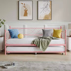 Divano Letto con Letto Estraibile, Divano Letto Singolo con Letto Estraibile, Supporto con Doghe in Metallo, Struttura Letto 2-in-1 per Camera da Letto, Soggiorno, Camera degli Ospiti