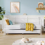 Divano Letto con Letto Estraibile, Divano Letto Singolo con Letto Estraibile, Supporto con Doghe in Metallo, Struttura Letto 2-in-1 per Camera da Letto, Soggiorno, Camera degli Ospiti