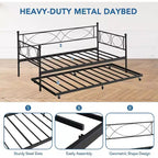 Divano Letto con Letto Estraibile, Divano Letto Singolo con Letto Estraibile, Supporto con Doghe in Metallo, Struttura Letto 2-in-1 per Camera da Letto, Soggiorno, Camera degli Ospiti