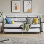 Divano Letto con Letto Estraibile, Divano Letto Singolo con Letto Estraibile, Supporto con Doghe in Metallo, Struttura Letto 2-in-1 per Camera da Letto, Soggiorno, Camera degli Ospiti