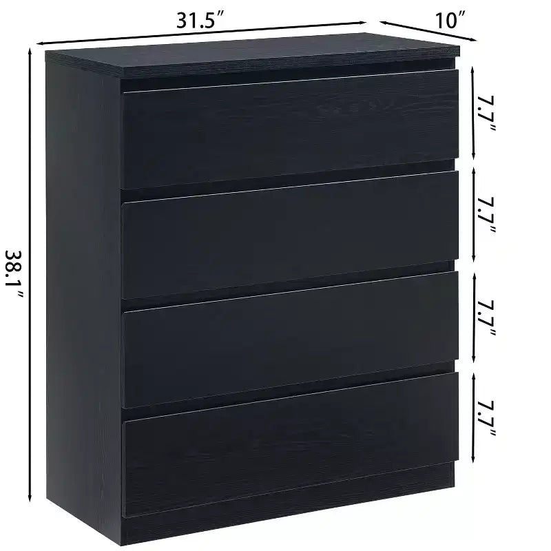 GDFStudio Ornn Modern 31.50'' Dresser with 4 Drawers and Handle-Free Design