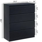 GDFStudio Ornn Modern 31.50'' Dresser with 4 Drawers and Handle-Free Design