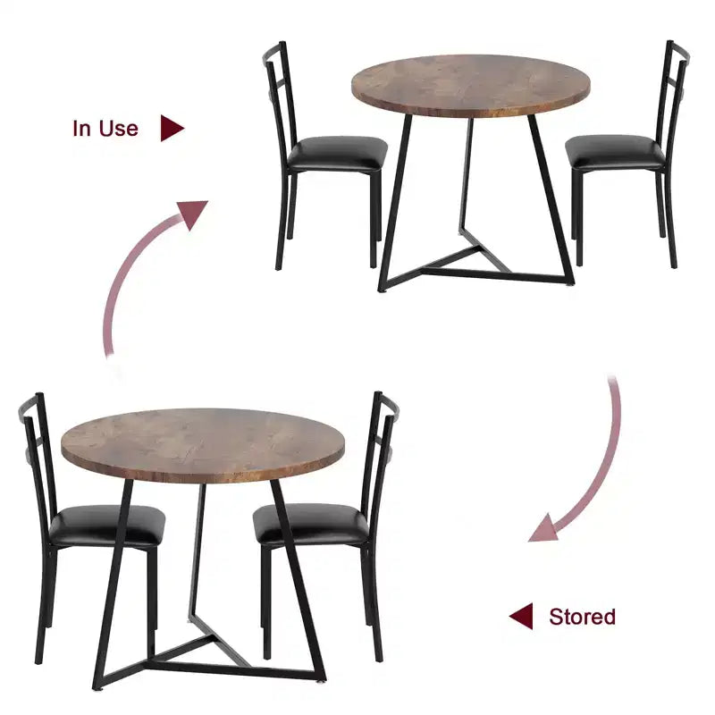 Set tavolo da pranzo GustoWave 3 pezzi, 2 sedie