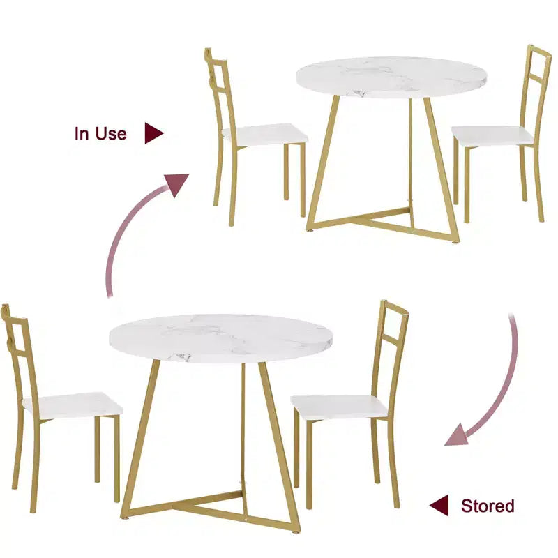 Set tavolo da pranzo GustoWave 3 pezzi, 2 sedie