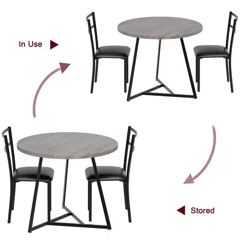 Set tavolo da pranzo GustoWave 3 pezzi, 2 sedie