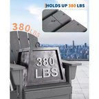 Folding Adirondack Chair - HDPE Outdoor All-Weather Fire Pit Chairs, Ergonomic Extended Backrest for Patio, Garden Pool, Backyard