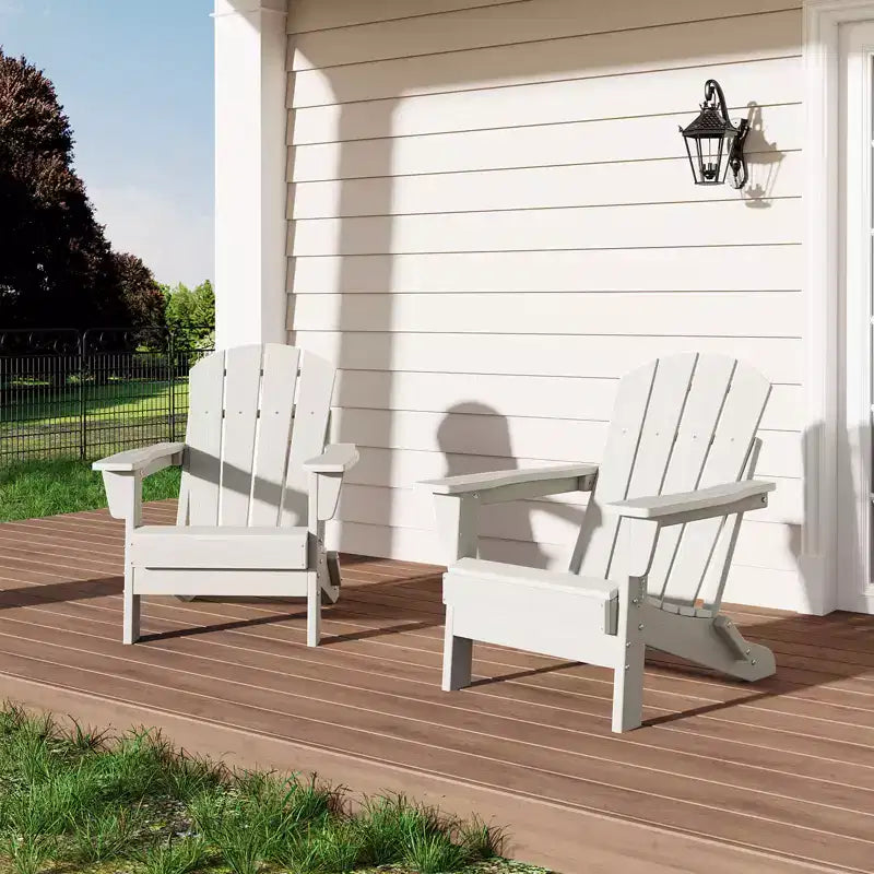 Sedia Adirondack Pieghevole - Sedie da Esterno in HDPE per Tutte le Stagioni, con Schienale Ergonomico Esteso, per Patio, Giardino, Piscina, Cortile