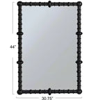 Specchio con cornice in legno con perline e pioli, nero, di Storied Home Chic