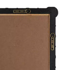 Specchio con cornice in legno con perline e pioli, nero, di Storied Home Chic
