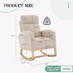 Rocking Chair with Foot Rest, Nursery Rocking Chairs with High Back, Glider Rocking Chair with Pocket, Nursing Chair Accent Living Room