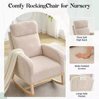 Rocking Chair with Foot Rest, Nursery Rocking Chairs with High Back, Glider Rocking Chair with Pocket, Nursing Chair Accent Living Room