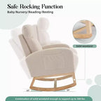 Rocking Chair with Foot Rest, Nursery Rocking Chairs with High Back, Glider Rocking Chair with Pocket, Nursing Chair Accent Living Room