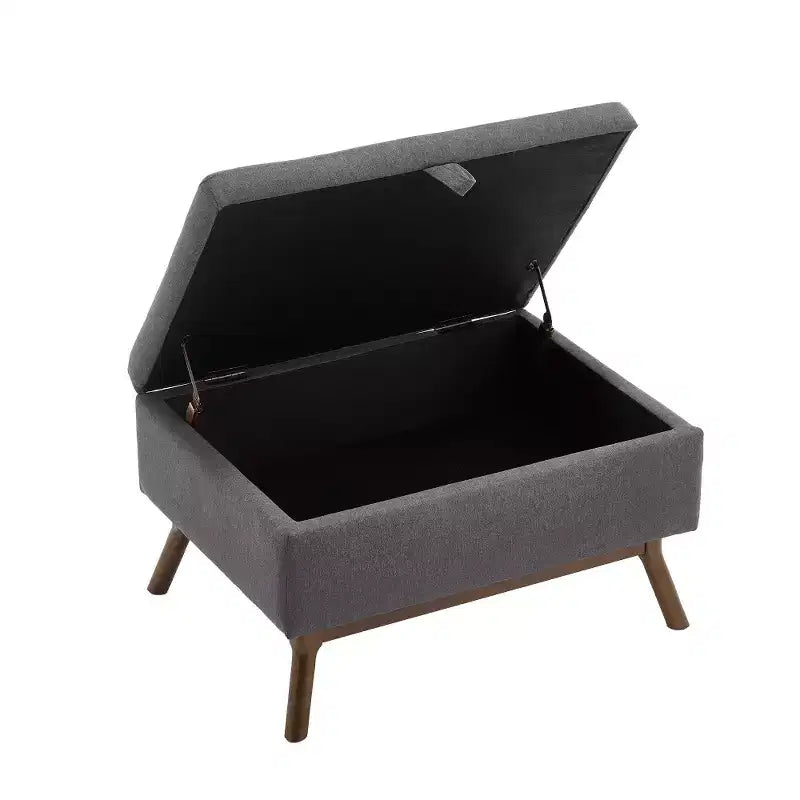 Panca Pouf Contenitore Quadrata Tappezzata Mid-Century Modern Zeus & Ruta per Ingresso, Salotto o Sala Famiglia