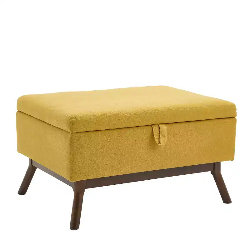 Panca Pouf Contenitore Quadrata Tappezzata Mid-Century Modern Zeus & Ruta per Ingresso, Salotto o Sala Famiglia