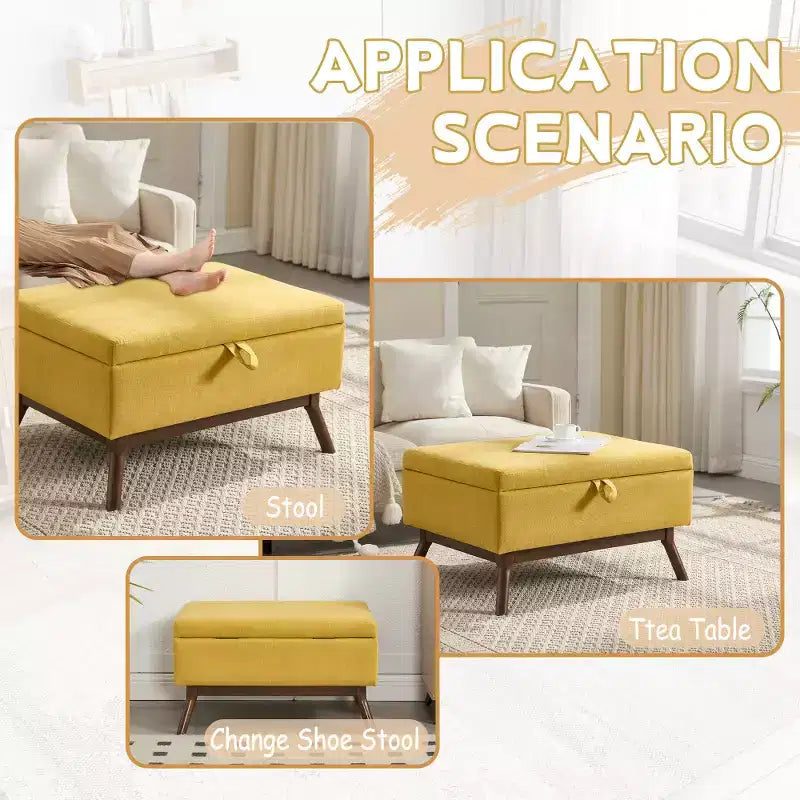 Panca Pouf Contenitore Quadrata Tappezzata Mid-Century Modern Zeus & Ruta per Ingresso, Salotto o Sala Famiglia
