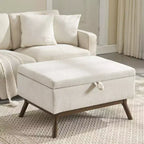 Panca Pouf Contenitore Quadrata Tappezzata Mid-Century Modern Zeus & Ruta per Ingresso, Salotto o Sala Famiglia