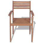 vidaXL Sedie impilabili 2 pz Legno naturale caldo Massello di teak Medie