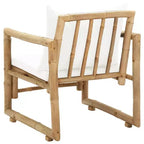 vidaXL Garden Chair Set of 2 Bamboo Bamboo, Polyester Standard Durable
