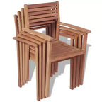 vidaXL Stackable Patio Chairs - Set of 4 | Built from Solid Teak Wood | Suitable for Homes, Offices, and Outdoor Spaces