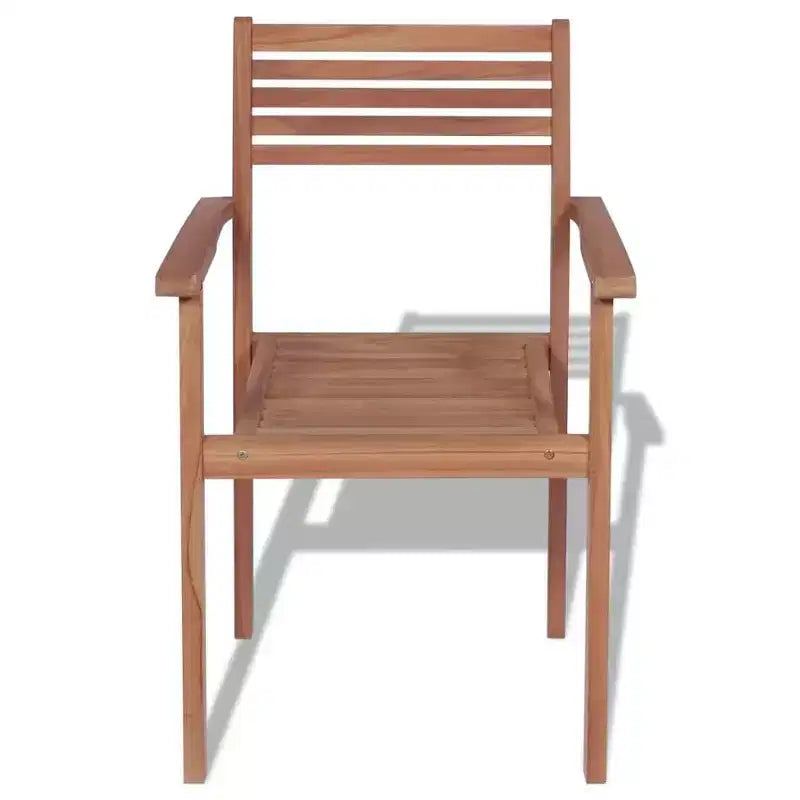 vidaXL Sedie da Giardino Impilabili - Set da 4 | Realizzate in Legno Massello di Teak | Adatte per Case, Uffici e Spazi Esterni