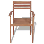 vidaXL Sedie da Giardino Impilabili - Set da 4 | Realizzate in Legno Massello di Teak | Adatte per Case, Uffici e Spazi Esterni