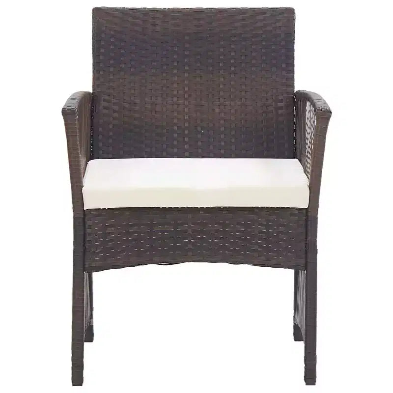 vidaXL Sedie da Giardino 2 pz Sedie da Pranzo da Esterno con Cuscini Polyrattan - Marrone