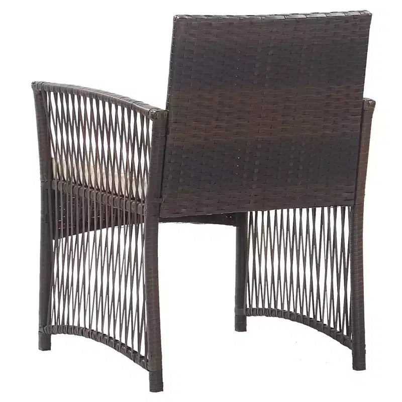 vidaXL Sedie da Giardino 2 pz Sedie da Pranzo da Esterno con Cuscini Polyrattan - Marrone