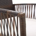 vidaXL Sedie da Giardino 2 pz Sedie da Pranzo da Esterno con Cuscini Polyrattan - Marrone