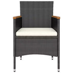 vidaXL 4 Piece Patio Chair and Stool Set Poly Rattan Black - Black