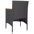 vidaXL 4 Piece Patio Chair and Stool Set Poly Rattan Black - Black