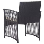 vidaXL Sedie da Giardino 2 pz Sedie da Pranzo da Esterno con Cuscini in Polirattan - Nere