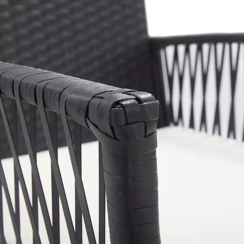 vidaXL Sedie da Giardino 2 pz Sedie da Pranzo da Esterno con Cuscini in Polirattan - Nere