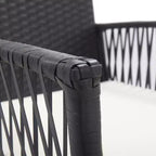 vidaXL Sedie da Giardino 2 pz Sedie da Pranzo da Esterno con Cuscini in Polirattan - Nere