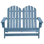 vidaXL 2-Seater Adirondack Garden Chair - Solid Fir Wood - Blue - Patio/Outdoor/Deck Seating - Weather Resistant - Ergonomic Design - Easy Maintenance