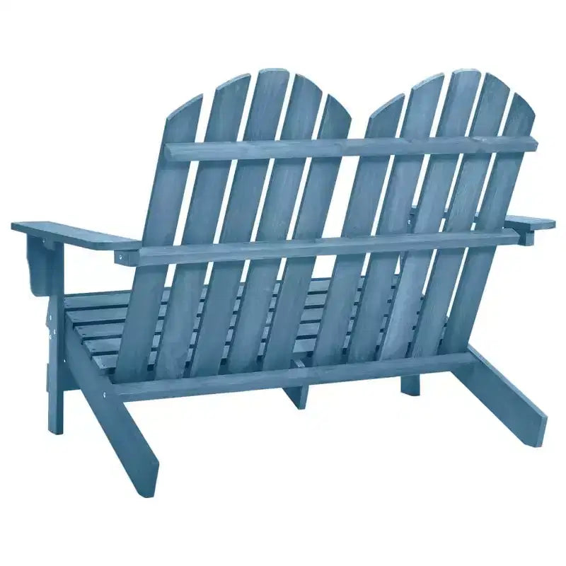 vidaXL 2-Seater Adirondack Garden Chair - Solid Fir Wood - Blue - Patio/Outdoor/Deck Seating - Weather Resistant - Ergonomic Design - Easy Maintenance
