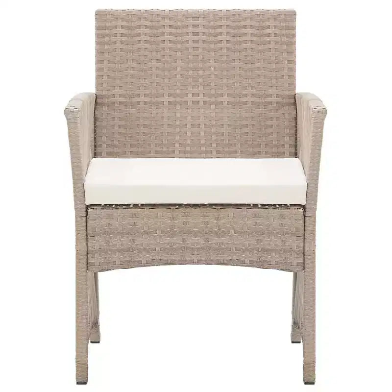 vidaXL Sedie da Giardino 2 pz Sedie da Pranzo da Esterno con Cuscini in Polyrattan - Beige