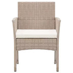 vidaXL Sedie da Giardino 2 pz Sedie da Pranzo da Esterno con Cuscini in Polyrattan - Beige