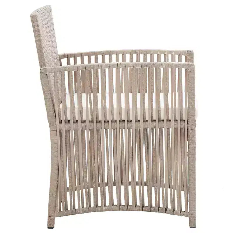 vidaXL Sedie da Giardino 2 pz Sedie da Pranzo da Esterno con Cuscini in Polyrattan - Beige