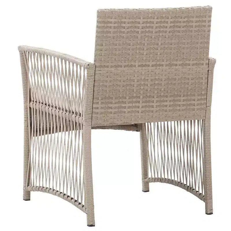 vidaXL Sedie da Giardino 2 pz Sedie da Pranzo da Esterno con Cuscini in Polyrattan - Beige